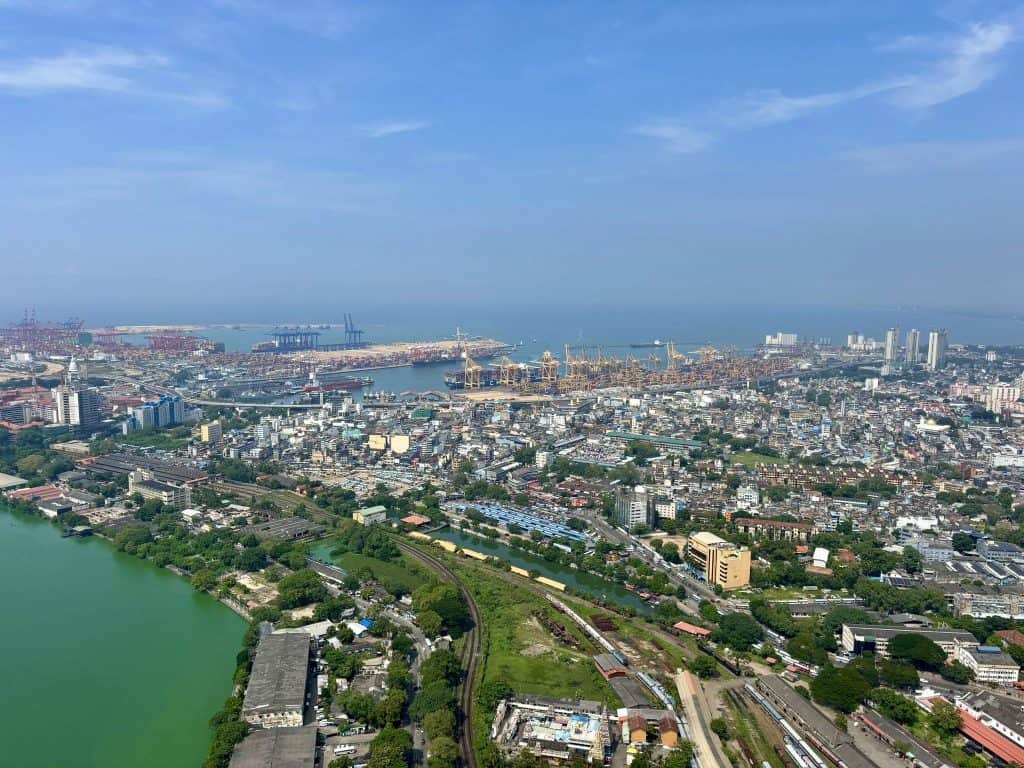 View of Port City from The Lotus Tower in Colombo